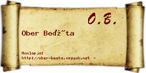 Ober Beáta névjegykártya
